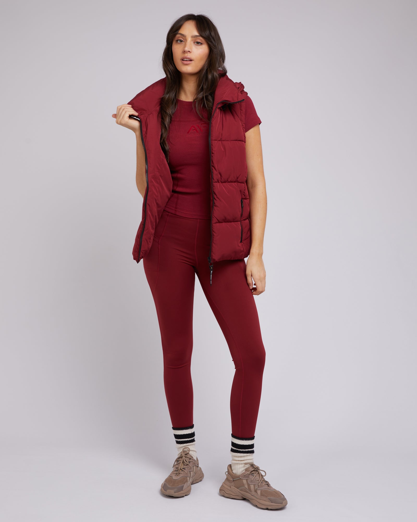 Remi Luxe Puffer Vest - port | All About Eve All About Eve