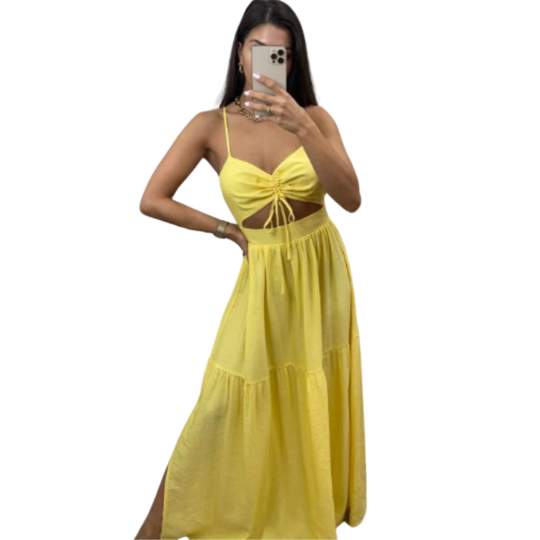 Lucy Dress | Lemon Yellow Kode Boutique