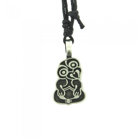 Pewter Tiki Pendent on rope Necklace Not specified
