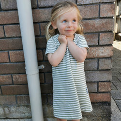 Millie T-Shirt Dress | Sage & White Stripe Kode Kids
