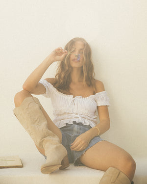 Rain Short Sleeve Top / White / All About Eve All About Eve