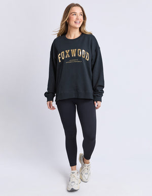 Metallic Interval Crew / Black with Gold | Foxwood Foxwood