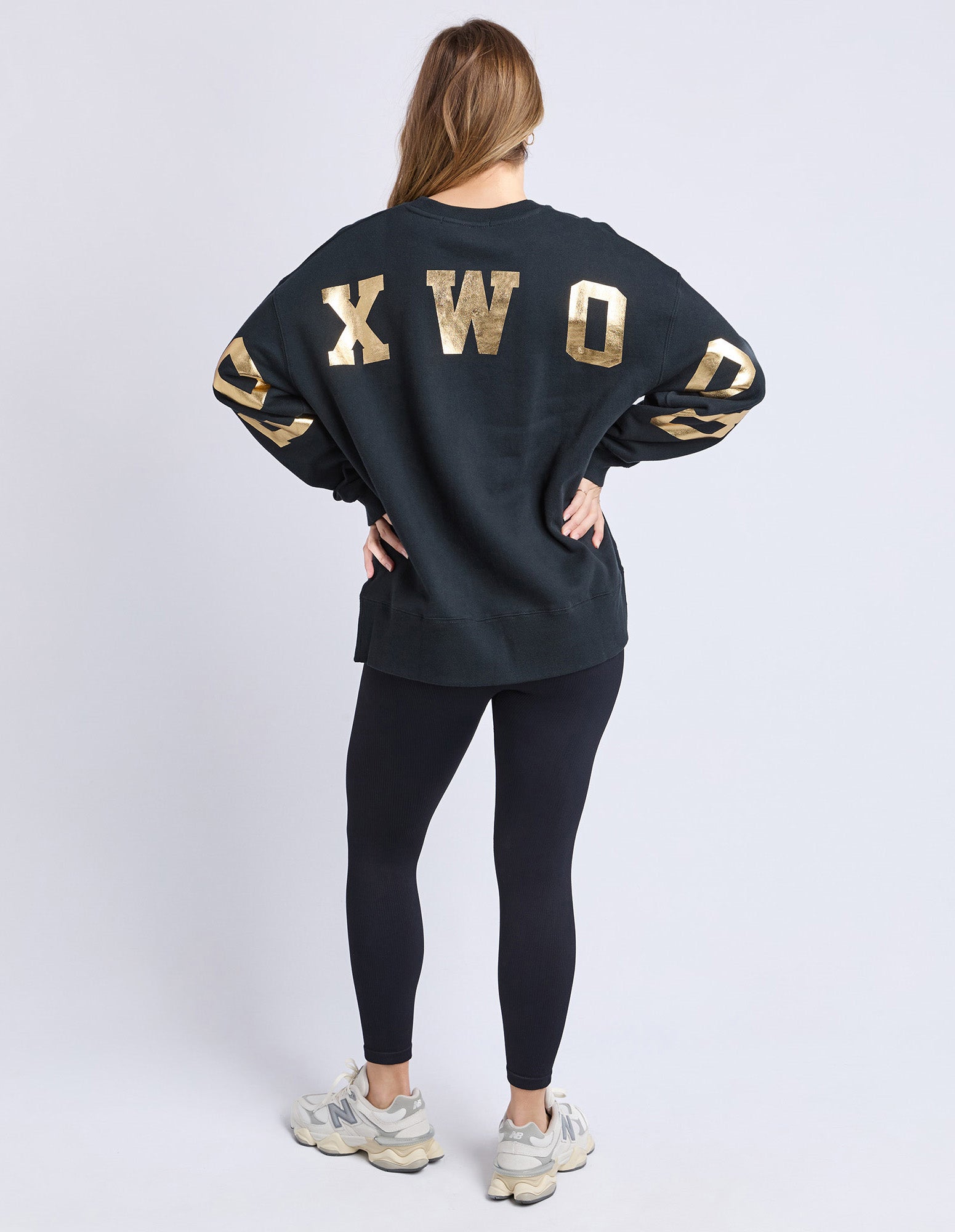 Metallic Interval Crew / Black with Gold | Foxwood Foxwood