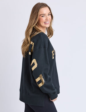 Metallic Interval Crew / Black with Gold | Foxwood Foxwood