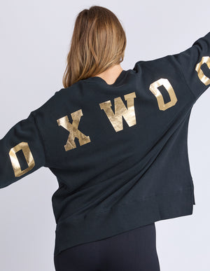 Metallic Interval Crew / Black with Gold | Foxwood Foxwood