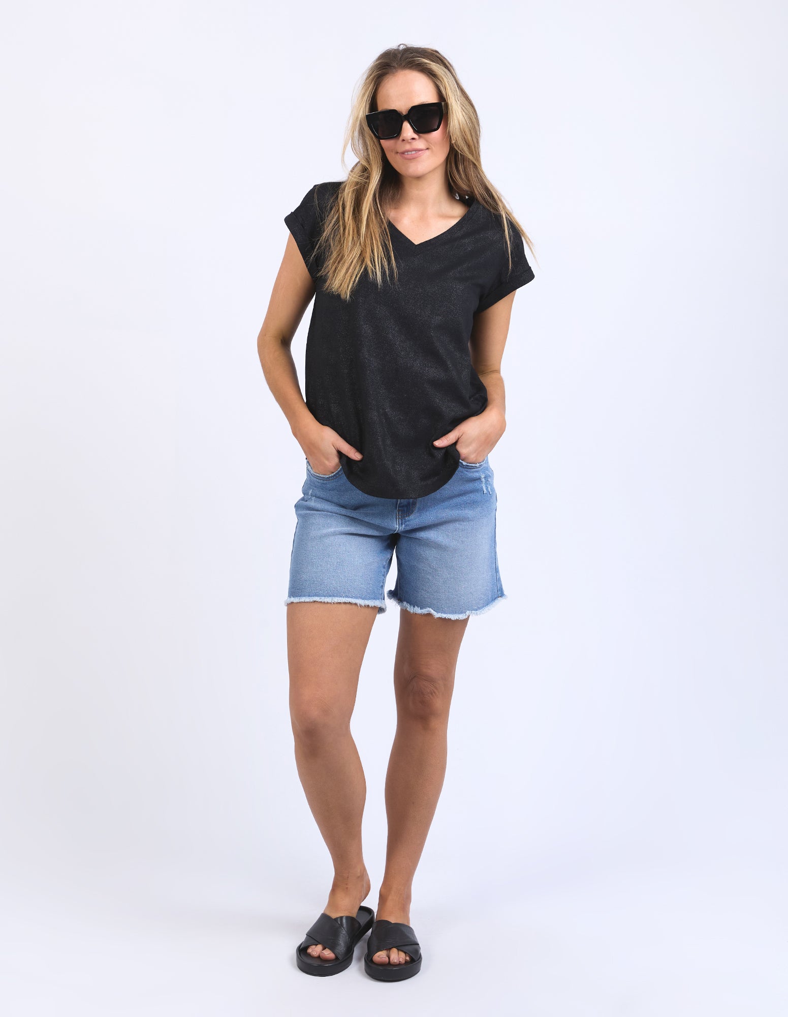 Bodie Metallic Tee / Black | Foxwood Foxwood