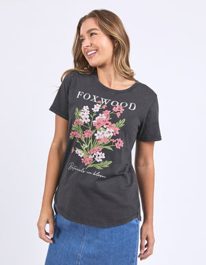Flowers Tee / Washed Black | Foxwood Foxwood