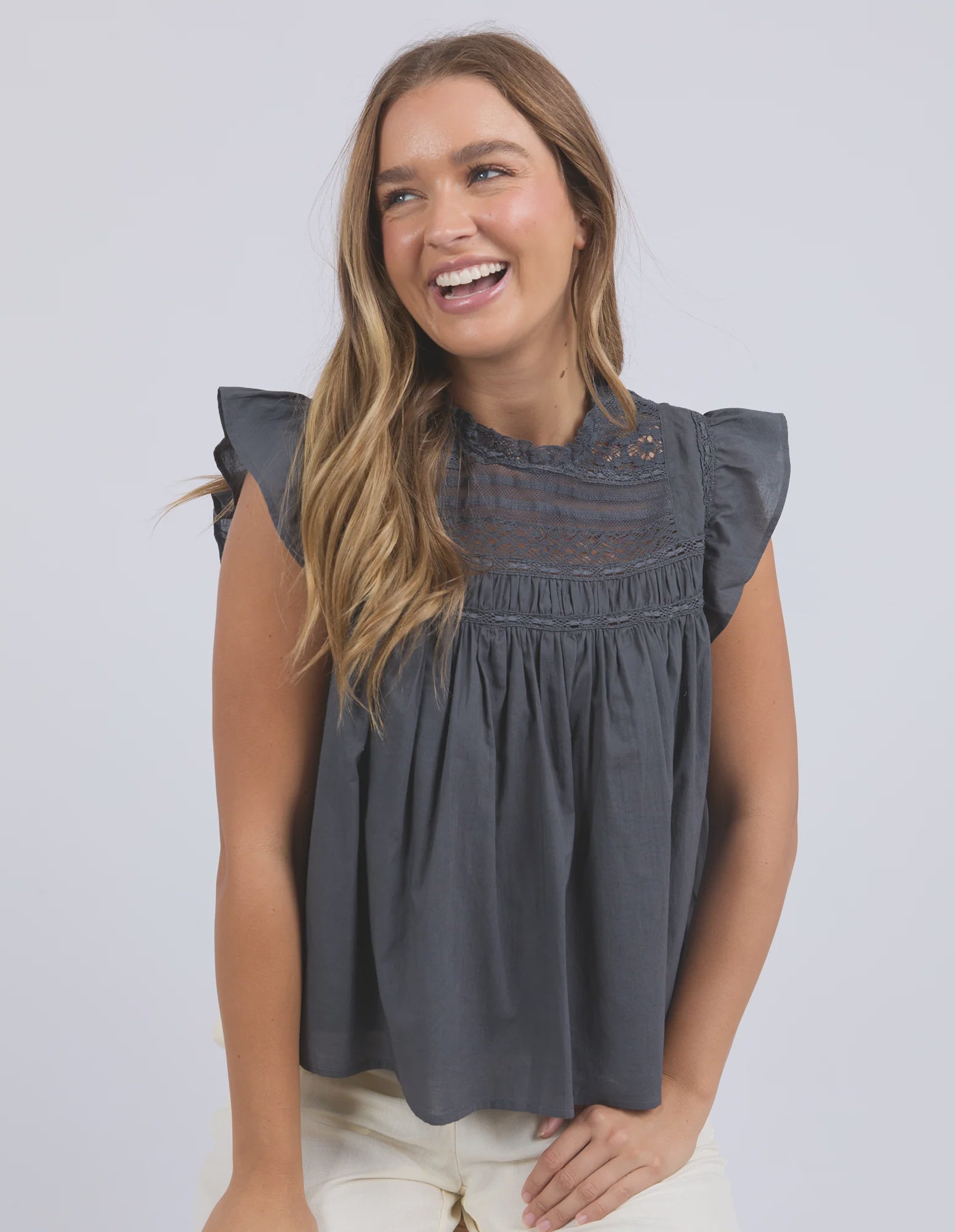 Adelyn Top / Charcoal | Foxwood Foxwood