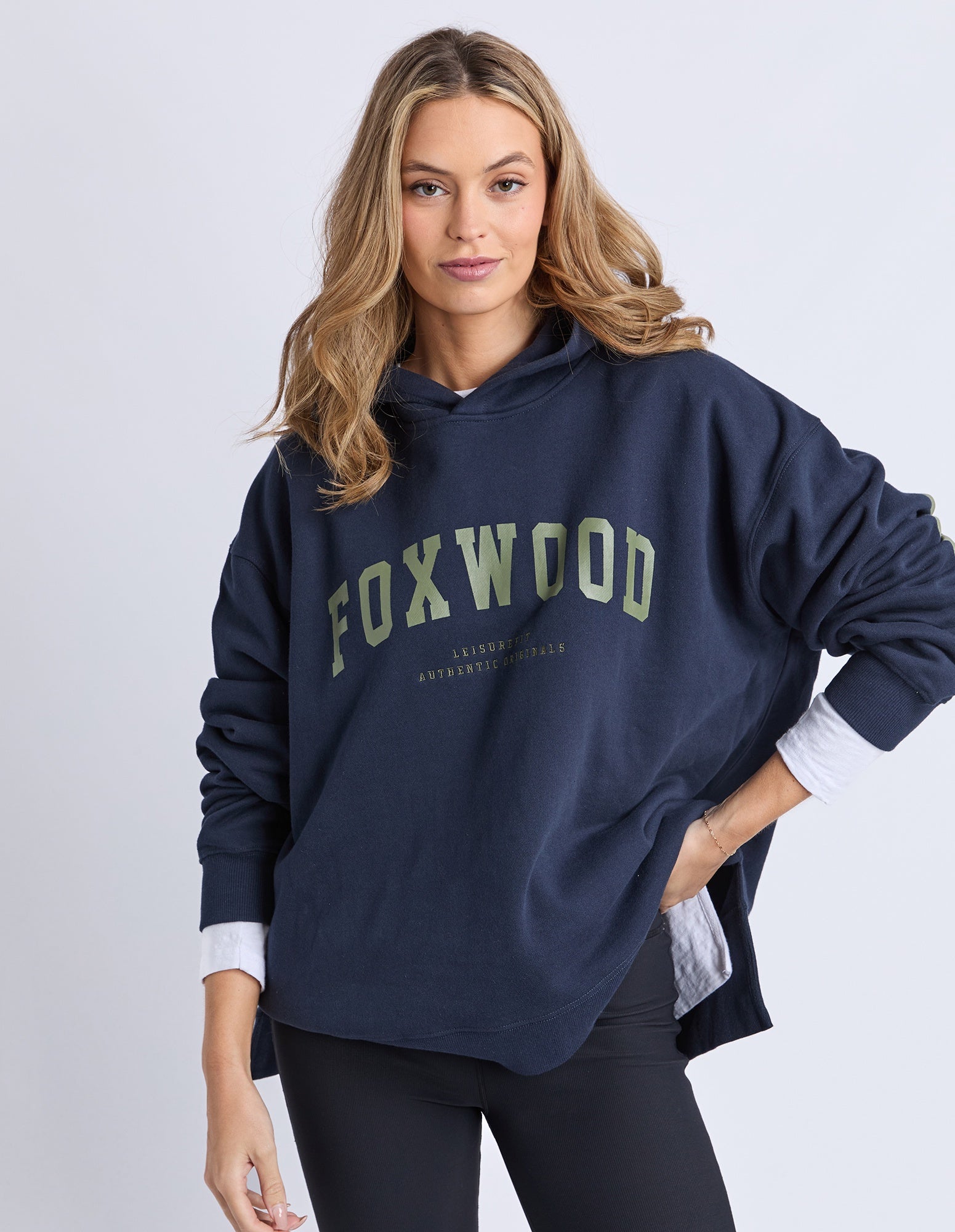 Interval Hoodie / Navy - Khaki | Foxwood Foxwood