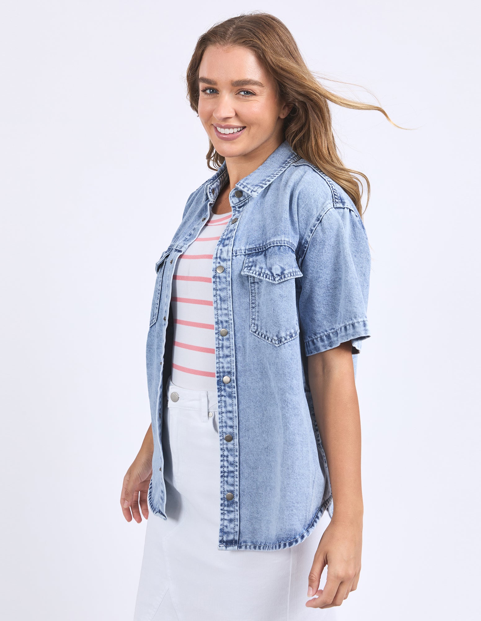 Daisy Shirt Light Blue Denim | Foxwood Foxwood