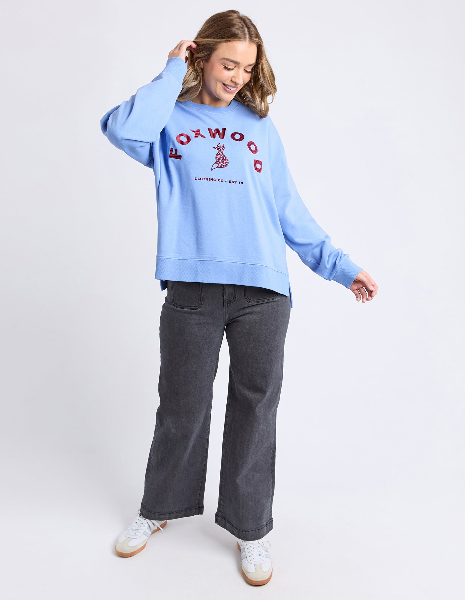 Effortless Contrast Crew / Azurine Blue | Foxwood Foxwood