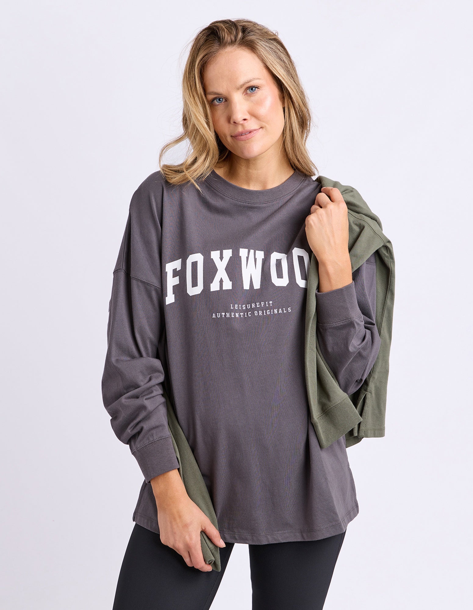 Interval Long Sleeve / Charcoal - White | Foxwood Foxwood