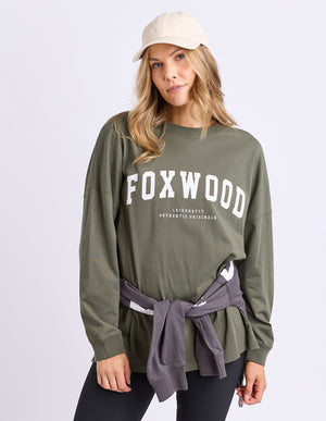 Interval Long Sleeve / Khaki - White | Foxwood Foxwood