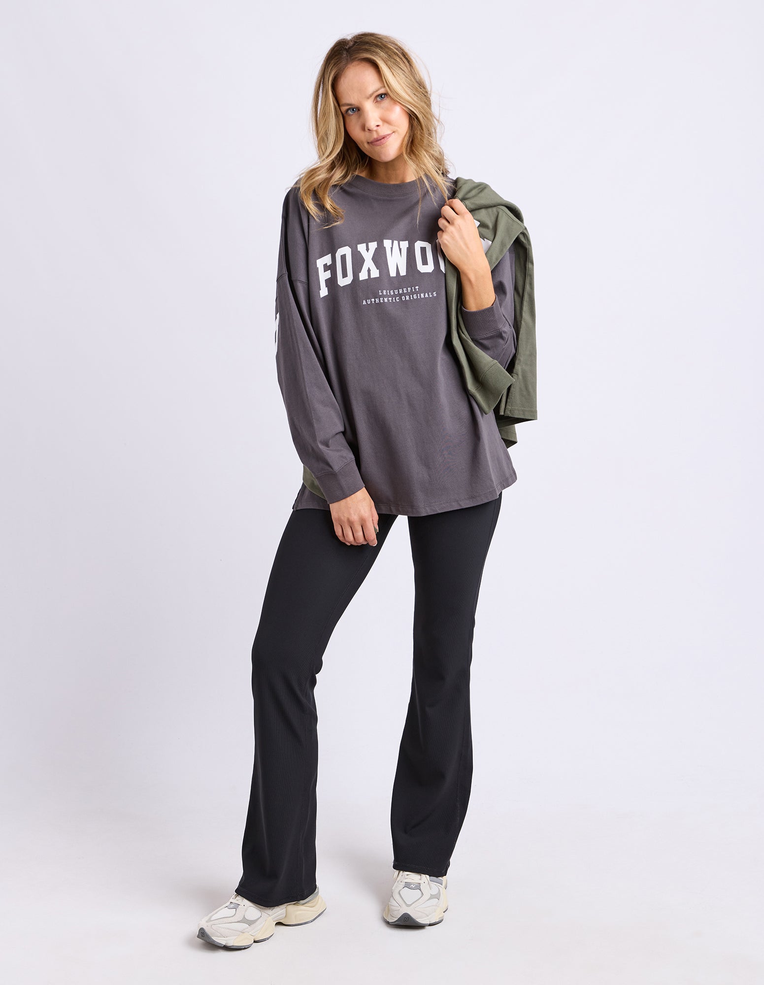 Interval Long Sleeve / Charcoal - White | Foxwood Foxwood