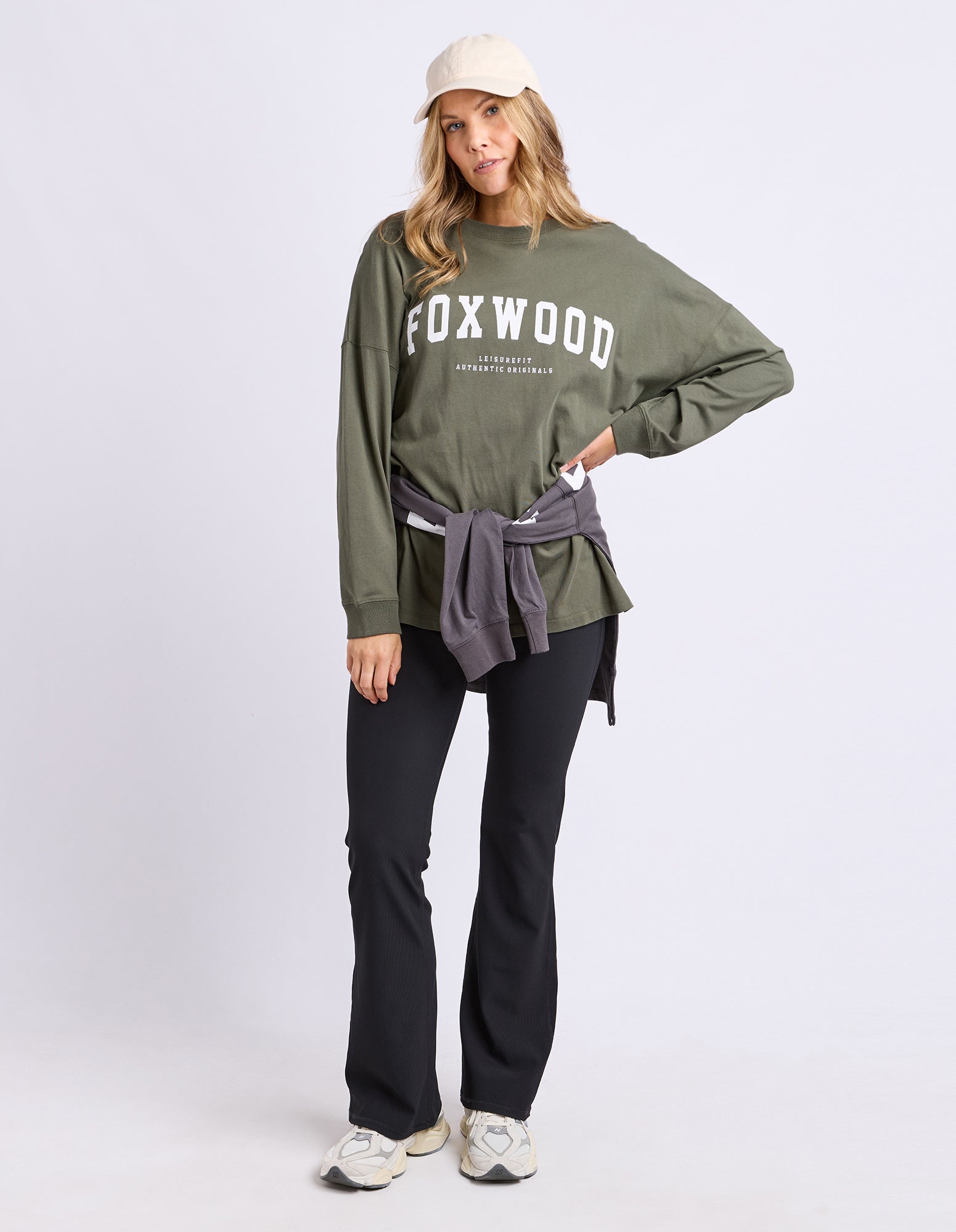 Interval Long Sleeve / Khaki - White | Foxwood Foxwood