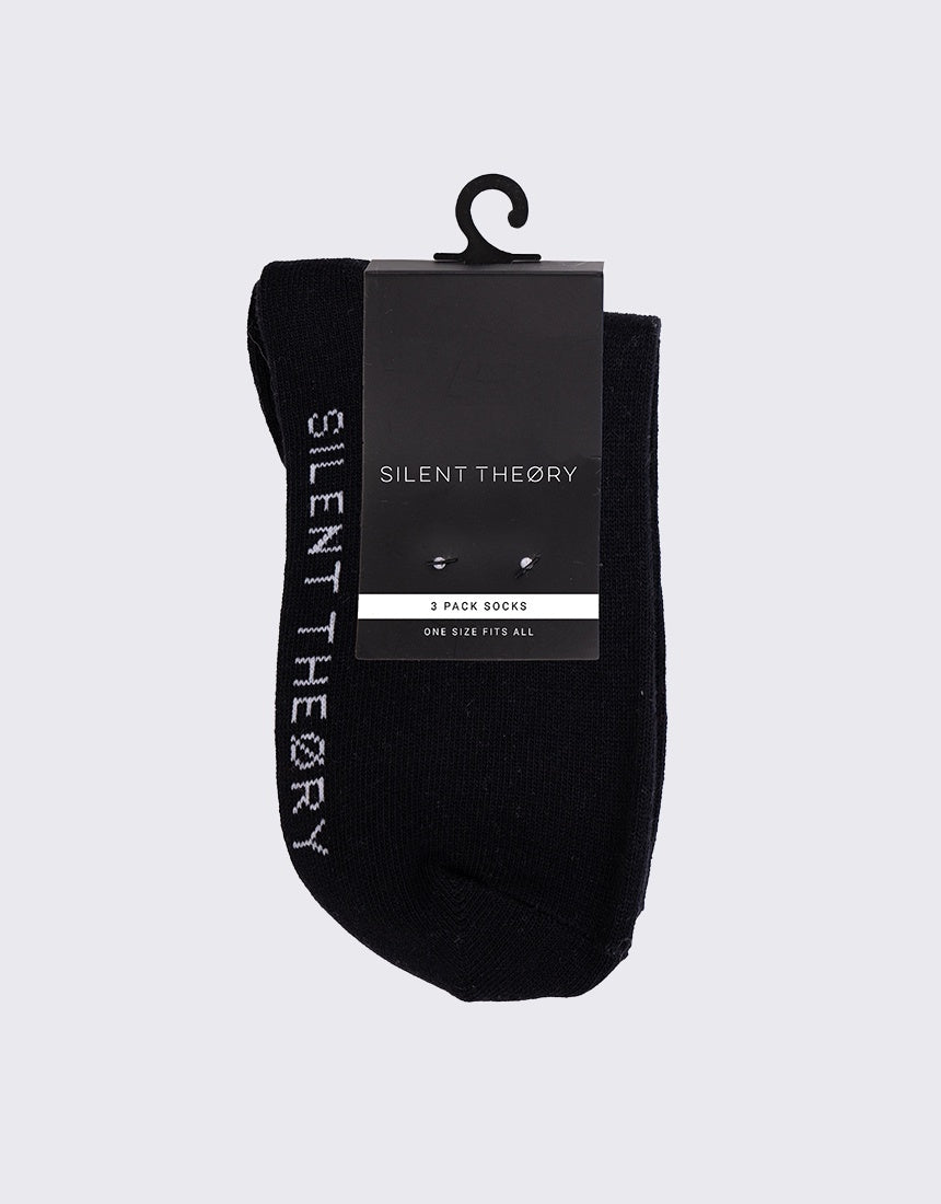 Crew Socks 3 Pack / Black | Silent Theory Silent Theory