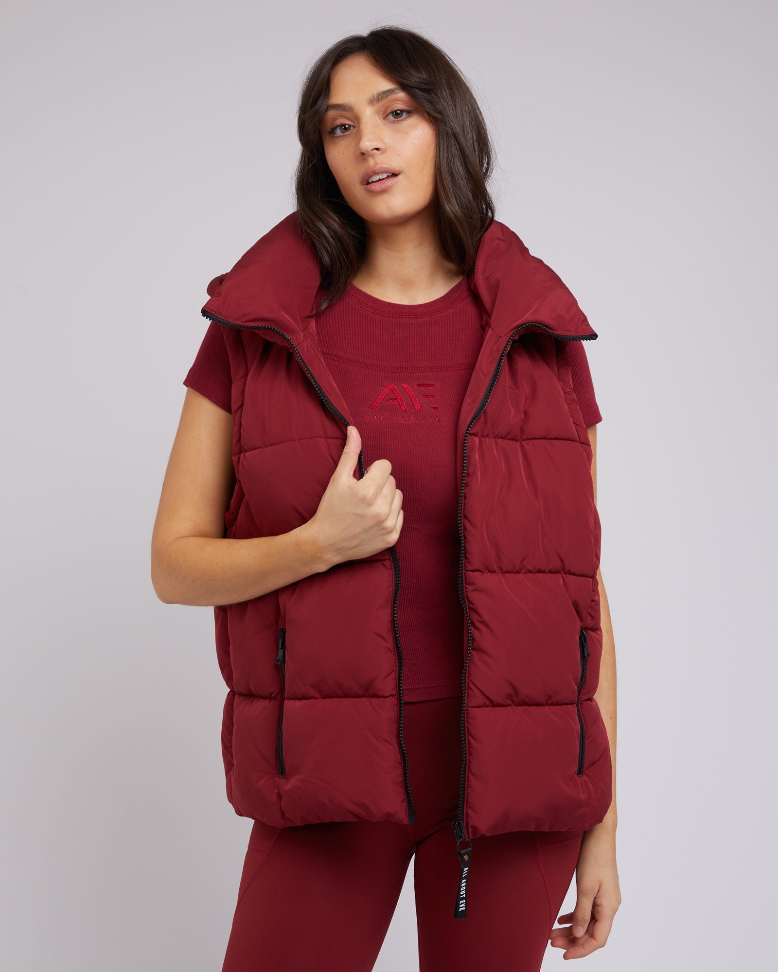 Remi Luxe Puffer Vest - Port | All About Eve All About Eve