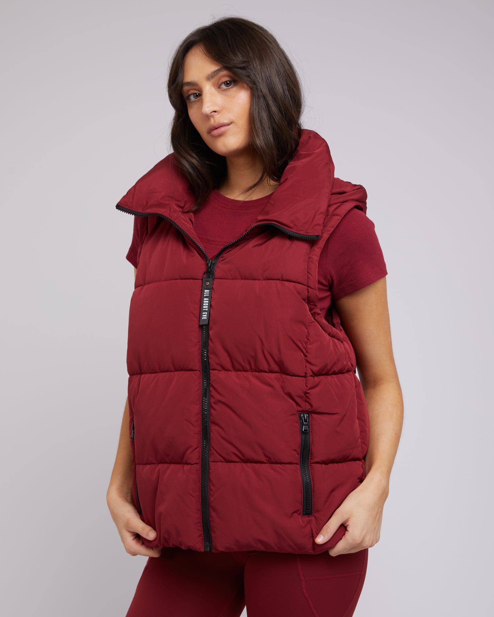 Remi Luxe Puffer Vest - Port | All About Eve All About Eve