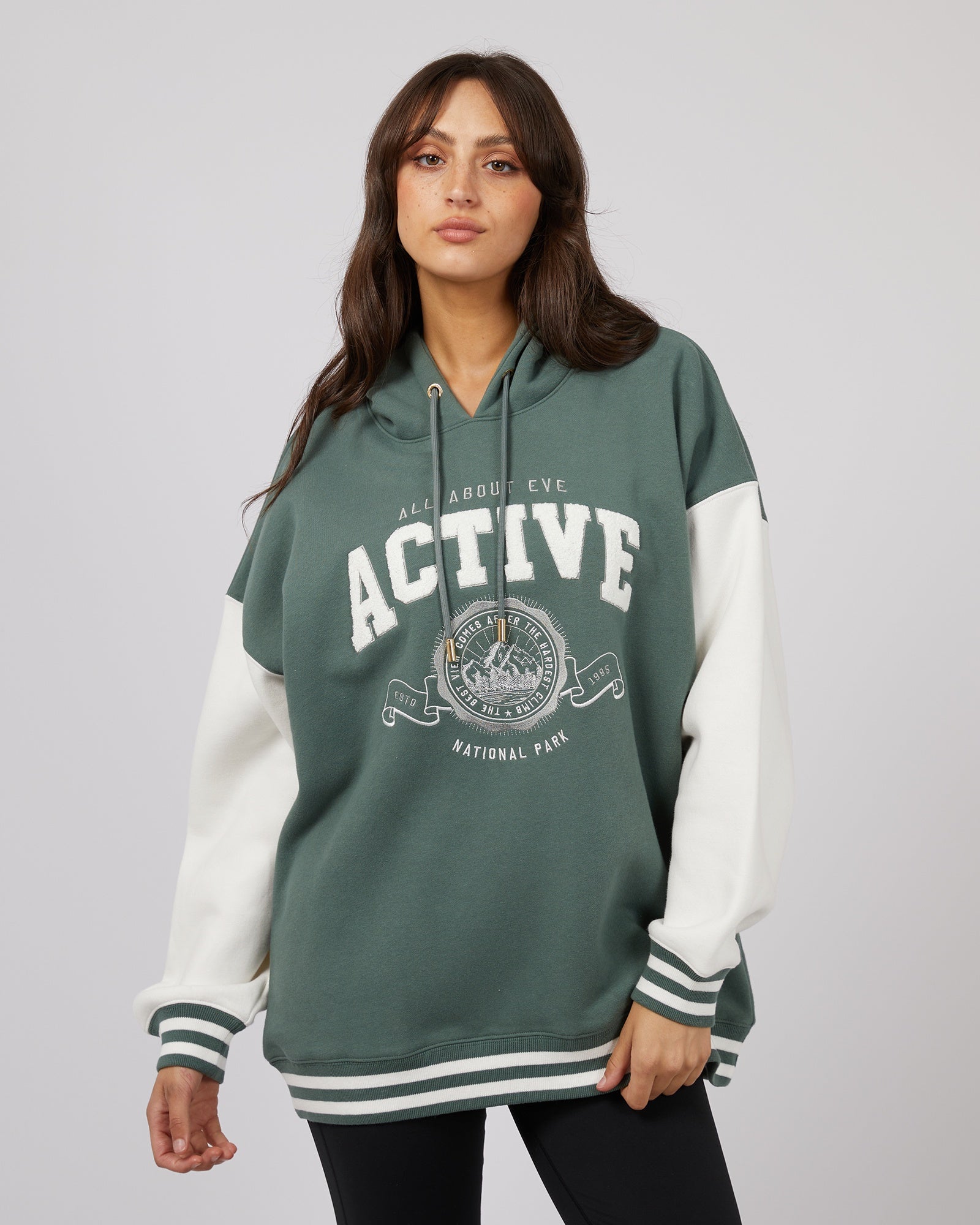 National Contrast Hoodie / Green | All About Eve All About Eve
