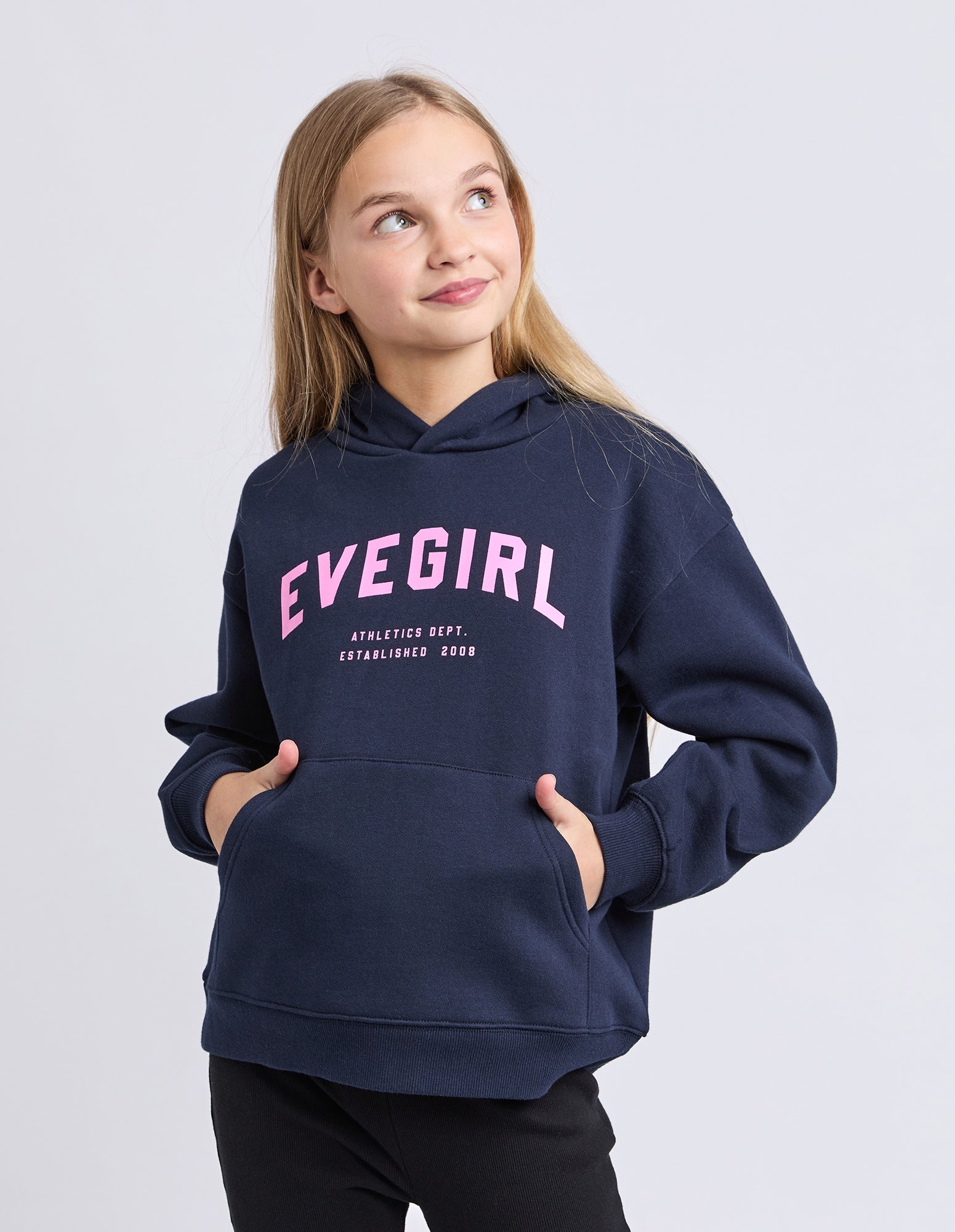 Performance Hoodie / Navy w/ Pink | Eve Girl Eve Girl