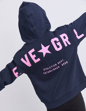 Performance Hoodie / Navy w/ Pink | Eve Girl