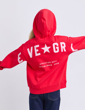 Performance Hoodie / Red w/ white | Eve Girl