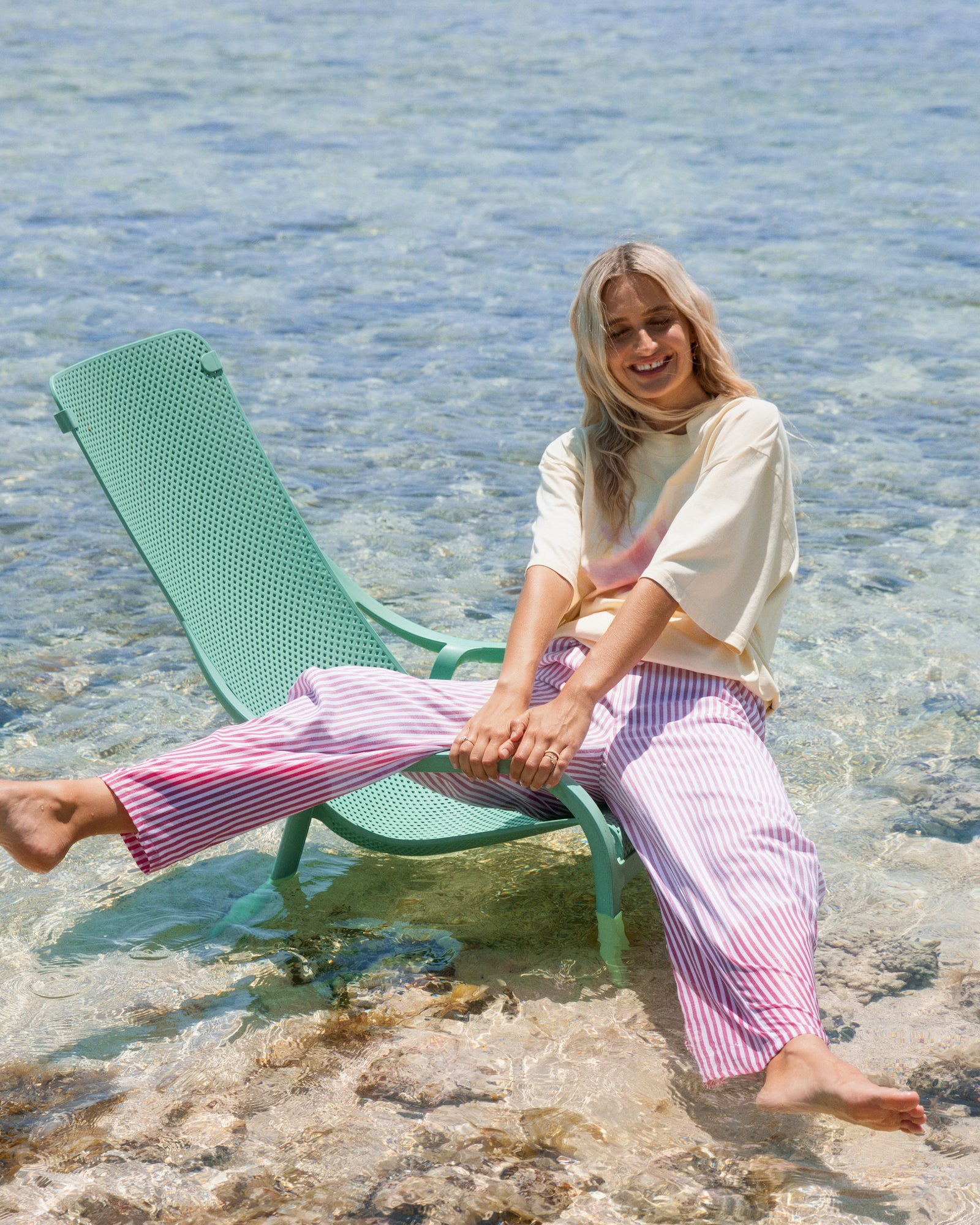 Franca Stripe Pant / Pink Stripe | All About Eve All About Eve