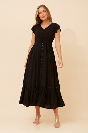 Dusky Maxi Dress | Black Caroline K Morgan