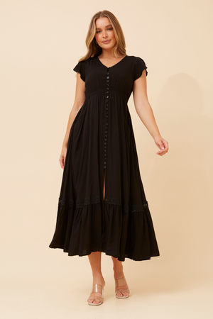 Dusky Maxi Dress | Black Caroline K Morgan