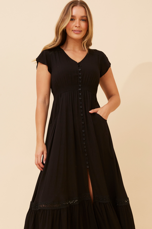 Dusky Maxi Dress | Black Caroline K Morgan