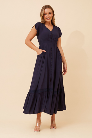 Dusky Maxi Dress | Navy Caroline K Morgan