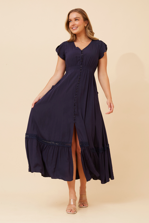 Dusky Maxi Dress | Navy Caroline K Morgan