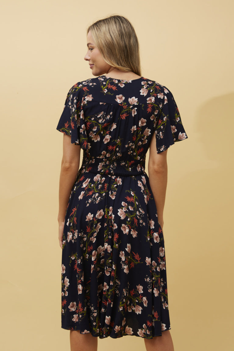 Nightfall Florals Mini Dress | Navy Floral Caroline K Morgan