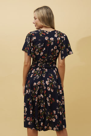 Nightfall Florals Mini Dress | Navy Floral Caroline K Morgan