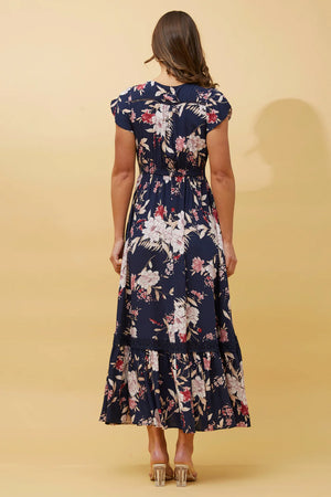Dusky Florals Dress | Navy Floral Caroline K Morgan