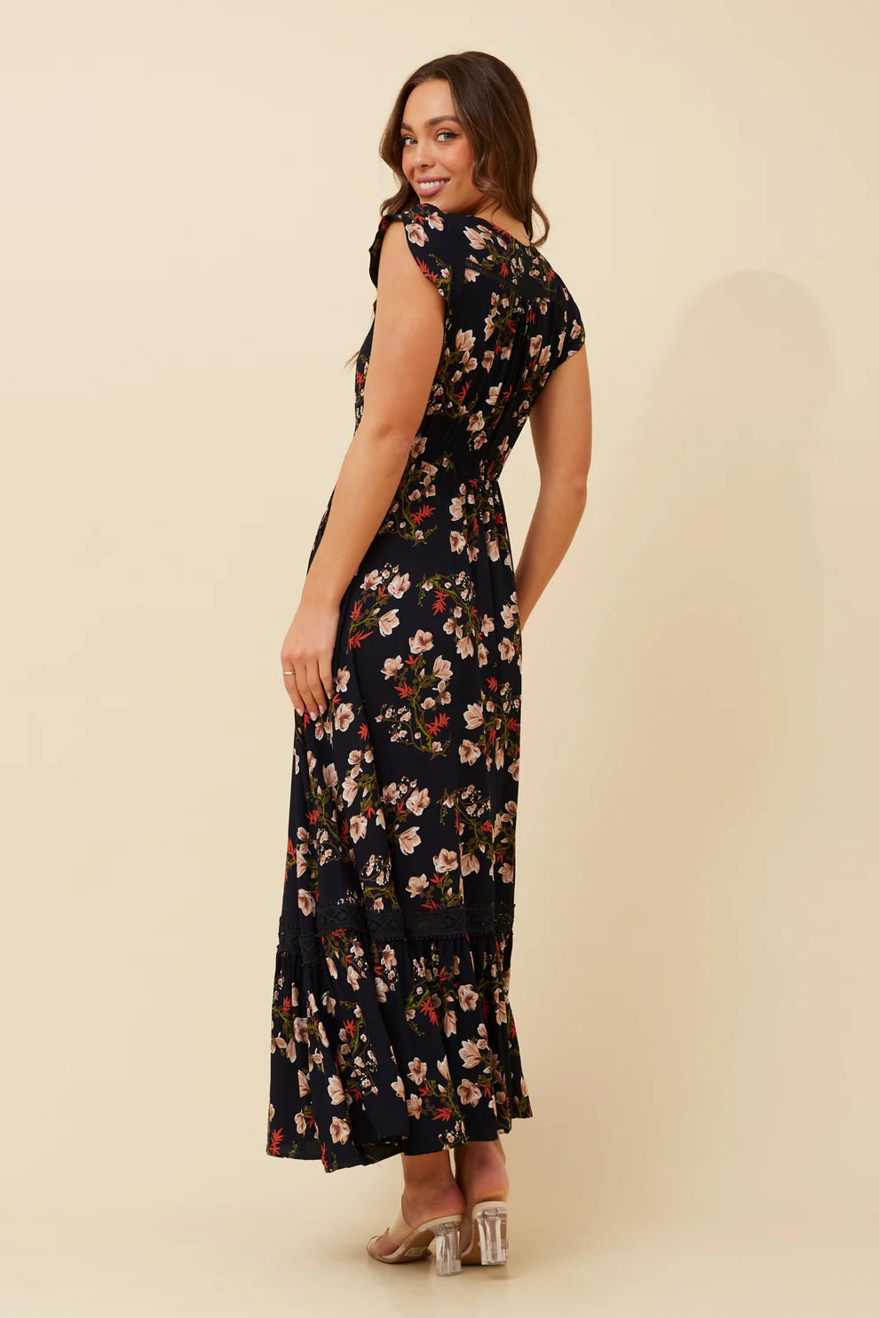 Nightfall Florals Dress | Navy Floral Caroline K Morgan