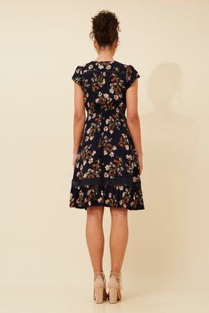 Dusky Mini Dress | Navy Floral Caroline K Morgan