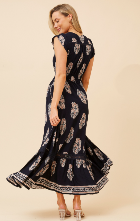 Afterglow Maxi Dress / Navy Floral Caroline K Morgan