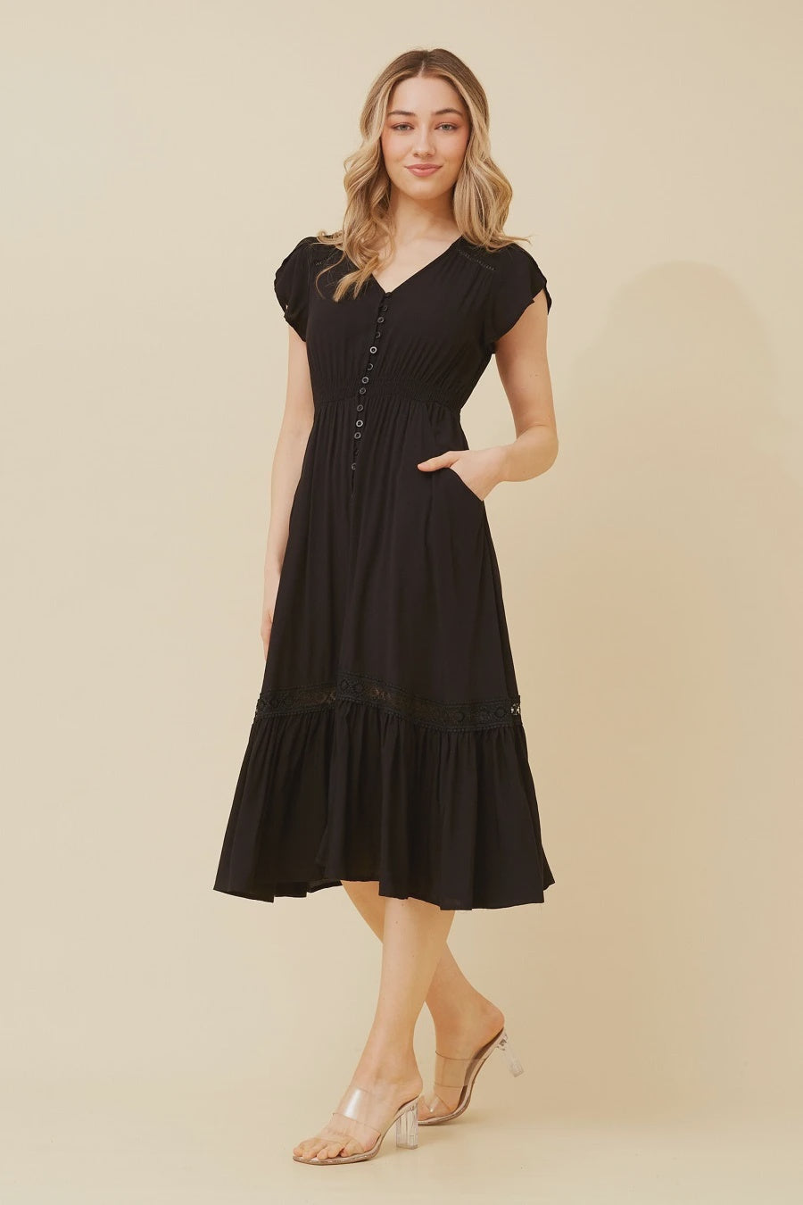 Dusky Dress | Black Caroline K Morgan