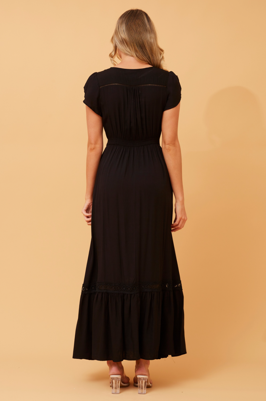 Dusky Maxi Dress | Black Caroline K Morgan