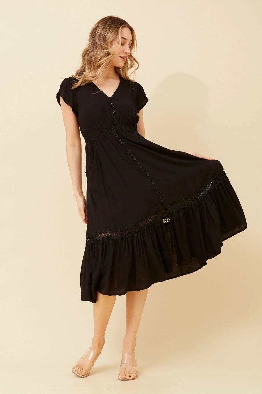 Dusky Dress | Black Caroline K Morgan