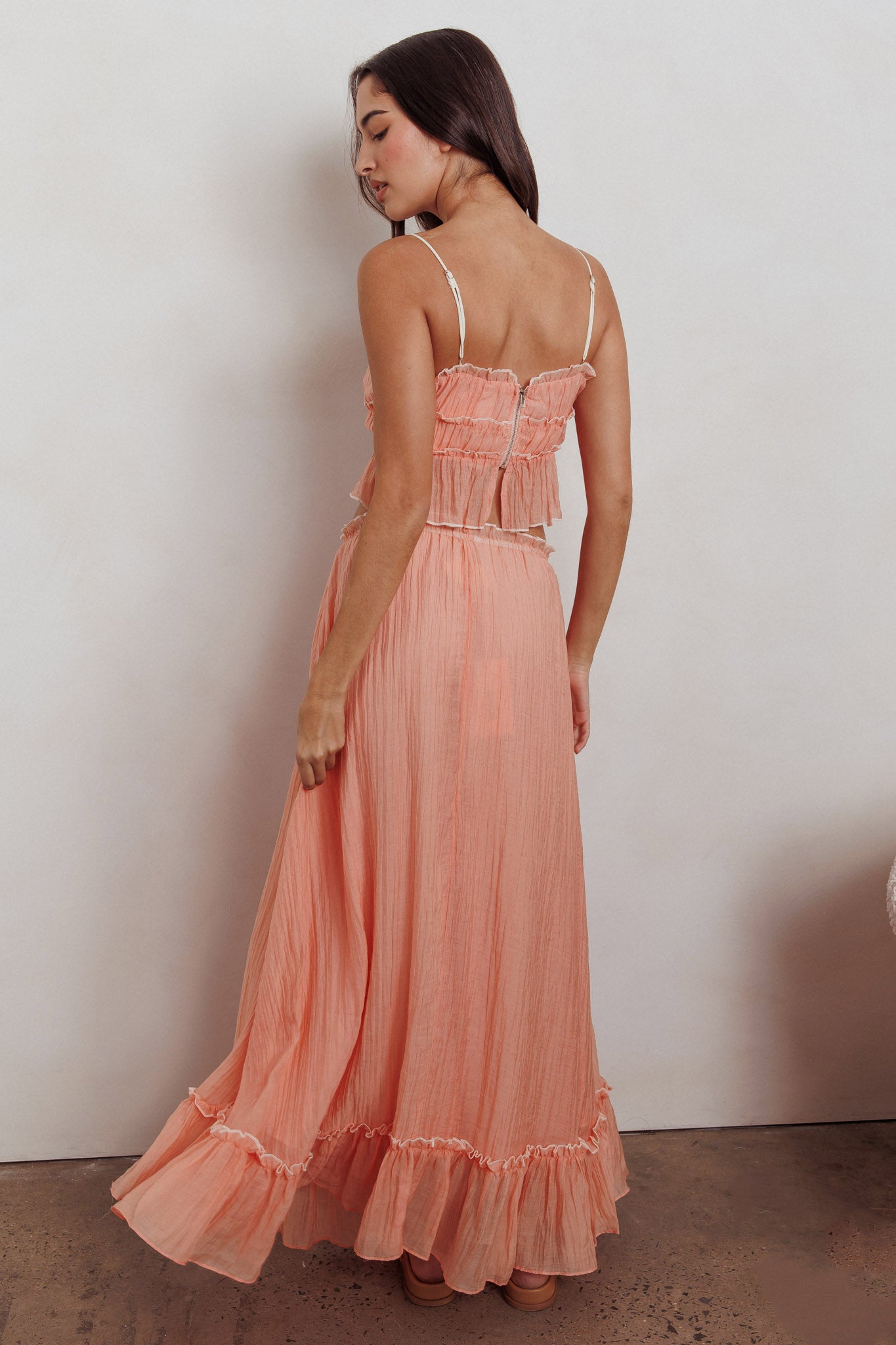 Peach Petal Maxi Skirt Not specified