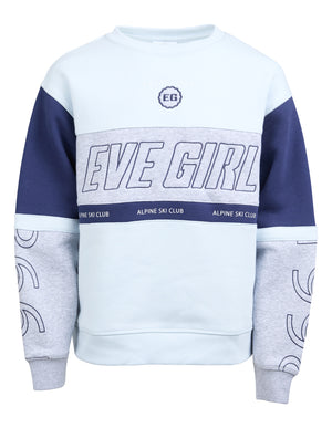 Alpine Panneled Crew / Blue | Eve Girl Eve Girl