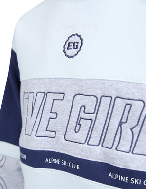 Alpine Panneled Crew / Blue | Eve Girl Eve Girl