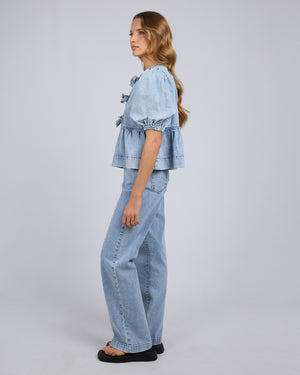 Amallie Tie Top / Light Blue Denim | Silent Theory Silent Theory
