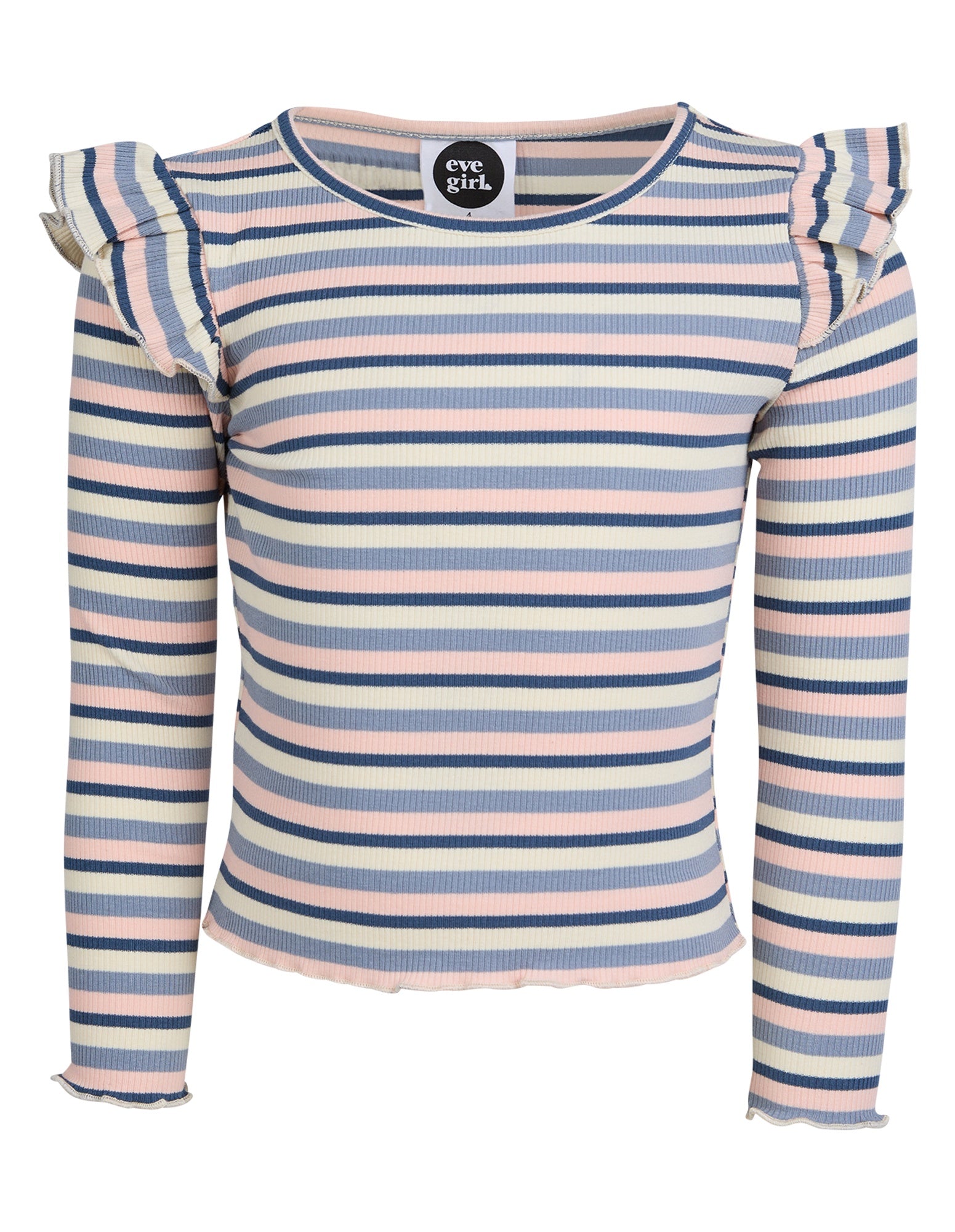 Annie Frill Long Sleeve Rib Top / Blue | Eve Girl Eve Girl