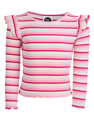 Annie Frill Long Sleeve Rib Top / Pink | Eve Girl Eve Girl