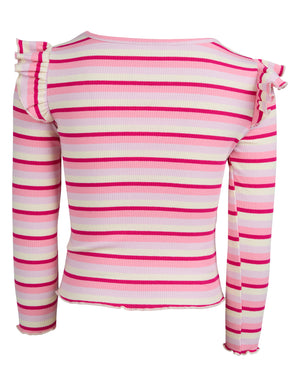 Annie Frill Long Sleeve Rib Top / Pink | Eve Girl Eve Girl