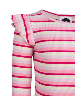 Annie Frill Long Sleeve Rib Top / Pink | Eve Girl Eve Girl
