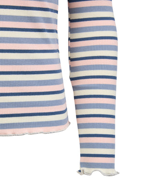 Annie Frill Long Sleeve Rib Top / Blue | Eve Girl Eve Girl